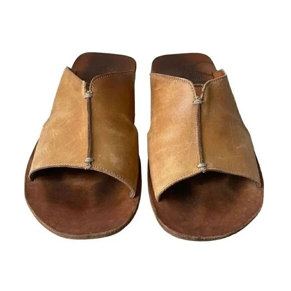 Gordon Rush Cognac Brown Luxury Comfortable Soft Quality Slip On Sandals SZ 9 main image 7